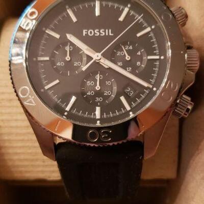 New Fossil Watch Charcoal/Black Stainless Steel