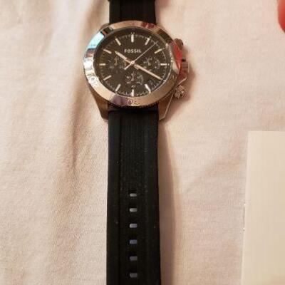 New Fossil Watch Charcoal/Black Stainless Steel