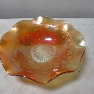 Lot 52 - Orange Carnival Glass Candy Dish