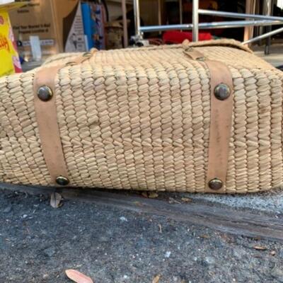 Lot 108. Duffle bag, wicker bag and two canvas totes--$25