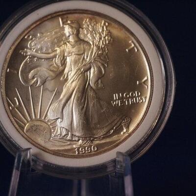1990 Unc Silver American Eagle  160