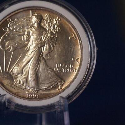 1991 Unc Silver American Eagle 162