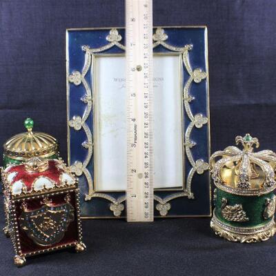 LOT#318: Wendy Reed Hand Enameled Trinket Box & Picture Frame
