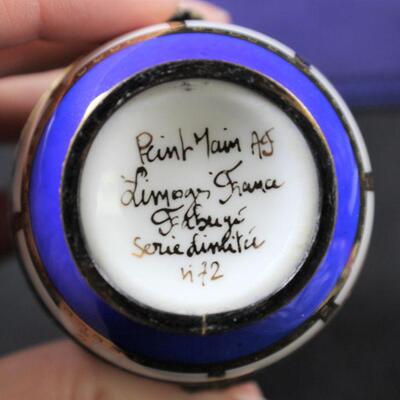 LOT#322: 2 Signed Limoges Eggs (One Faberge)