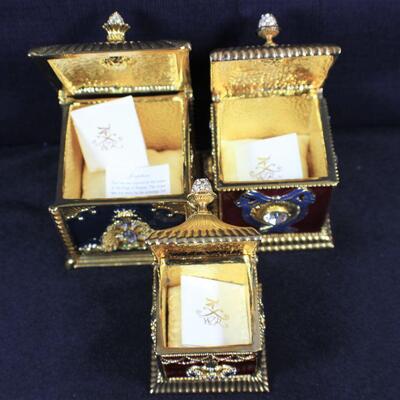 LOT#323: Wendy Reed Hand Enameled Trinket Boxes