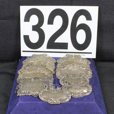 LOT#326: Marked Sterling Bottle Tags