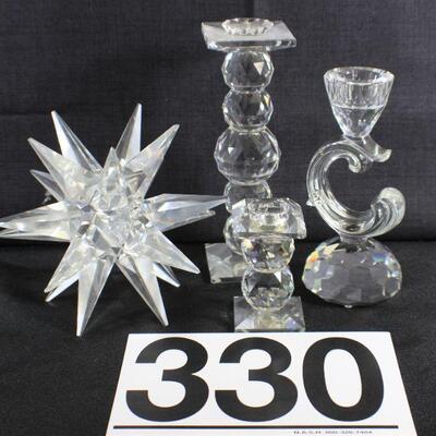 LOT#330: 4 Swarovski Candle Sticks