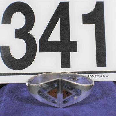 LOT#341: Marked Taxco .925 Hinged Bracelet 48.4g