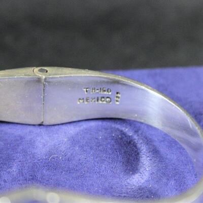LOT#341: Marked Taxco .925 Hinged Bracelet 48.4g
