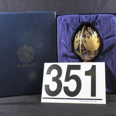 LOT#351: Faberge Cut Crystal Egg #0709