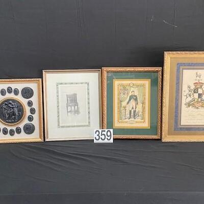LOT#359: 4 Pieces of Assorted Artwork #1