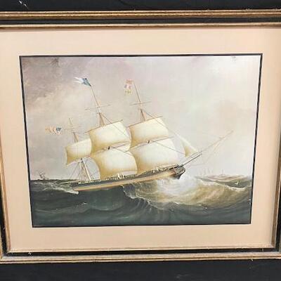 LOT#363: 2 Unsigned Ships/Heavy Stock Print on Board