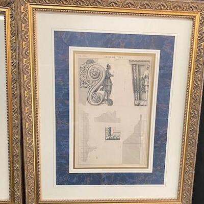 LOT#364: 4 Framed Architectural Plates