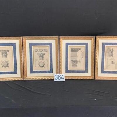 LOT#364: 4 Framed Architectural Plates