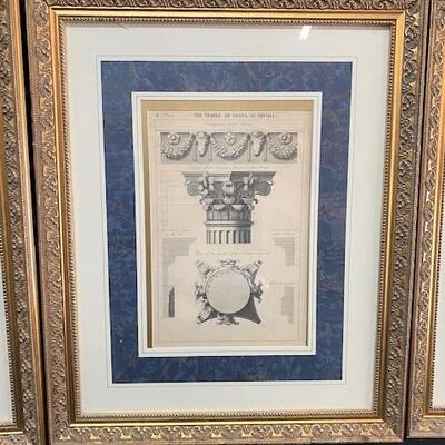 LOT#364: 4 Framed Architectural Plates