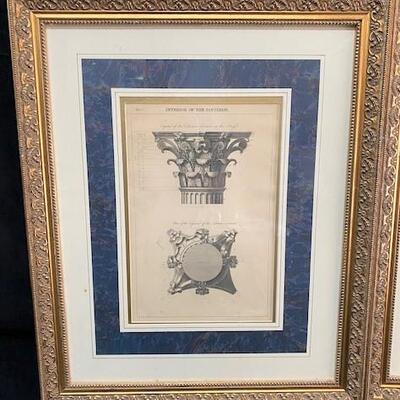 LOT#364: 4 Framed Architectural Plates