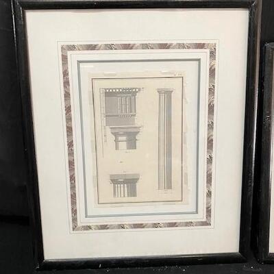 LOT#365: 3 framed Architectural Plates