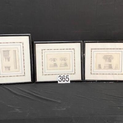 LOT#365: 3 framed Architectural Plates
