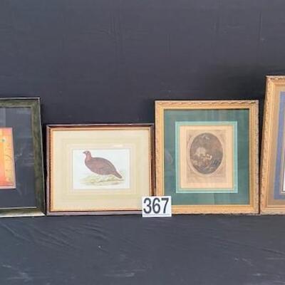LOT#367: 4 Framed Art Pieces #1