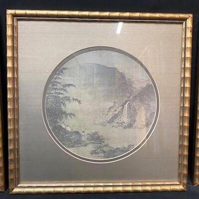 LOT#369: Series of Four Asian Silks Under Glass