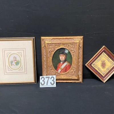 LOT#373: 3 Framed Art Pieces