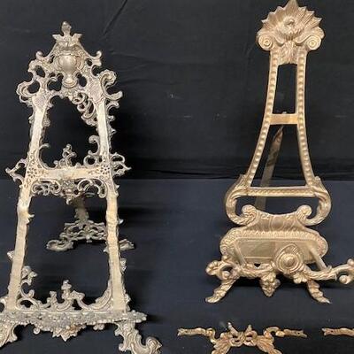 LOT#380: 17 Brass/Bronze Accessories Including Easels