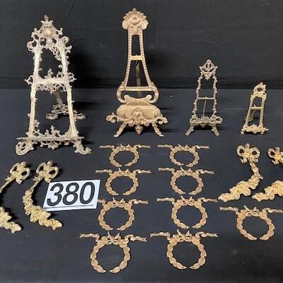 LOT#380: 17 Brass/Bronze Accessories Including Easels