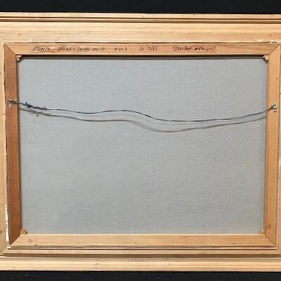 LOT#387: Ira Monte Stork & Swan Oil on Canvas