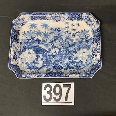 LOT#397: Chinese Blue & White Ware Tray