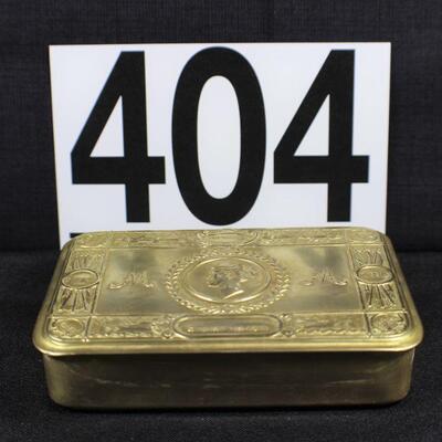 LOT#404: 1914 Imperium Britannicum Brass Christmas Box