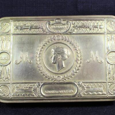 LOT#404: 1914 Imperium Britannicum Brass Christmas Box