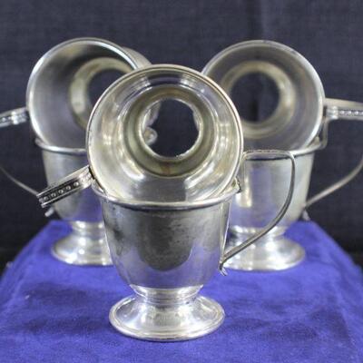 LOT#405: 6 Buffalo China Sterling Silver & Porcelain Demitasse Cups