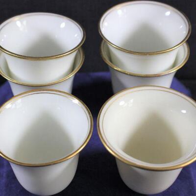 LOT#405: 6 Buffalo China Sterling Silver & Porcelain Demitasse Cups
