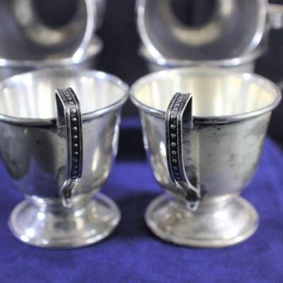 LOT#405: 6 Buffalo China Sterling Silver & Porcelain Demitasse Cups