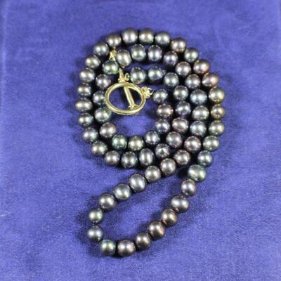 LOT#406: Tahitian Pearls with 14K Gold Toggle