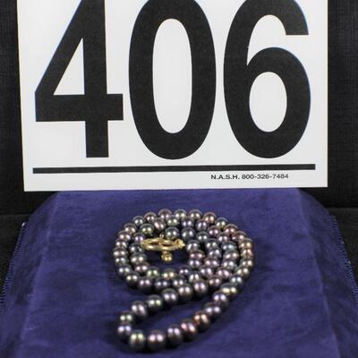 LOT#406: Tahitian Pearls with 14K Gold Toggle