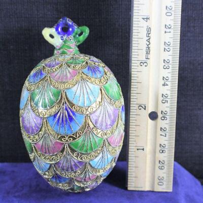 LOT#409: Alessandra Glass; Victorian Enamel Egg