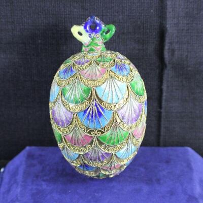 LOT#409: Alessandra Glass; Victorian Enamel Egg