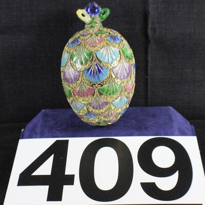 LOT#409: Alessandra Glass; Victorian Enamel Egg