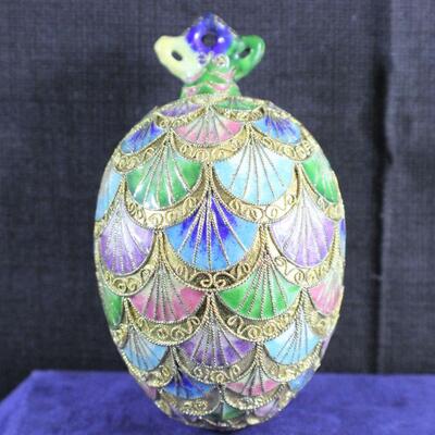 LOT#409: Alessandra Glass; Victorian Enamel Egg