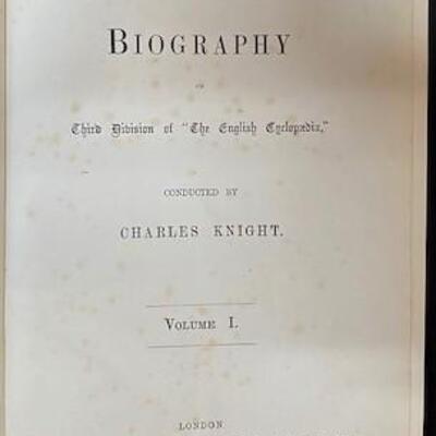 LOT#410: 1866 English Cyclopaedia/Biography by Charles Knight