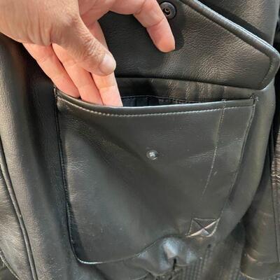 Men's Basic Editions Extra Large XL Black Faux Leather Bomber Jacket 