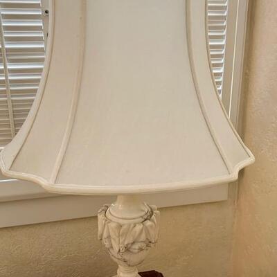 LOT 62 PAIR 2 White Alabaster Table Lamp
