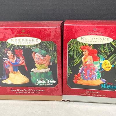 Lot #281 Hallmark Keepsake Snow White and Ariel Ornaments 