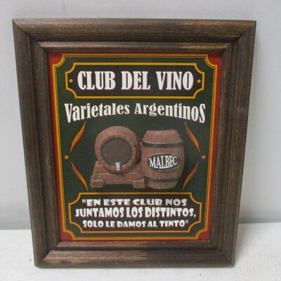 Lot 77 - Club Del Vino Varietales Wine Sign