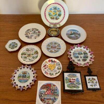 Lot 85 -Vintage Souvenir Plates and Trivets