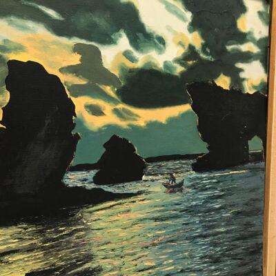 Vintage M. Burditt Sunset Painting (7)