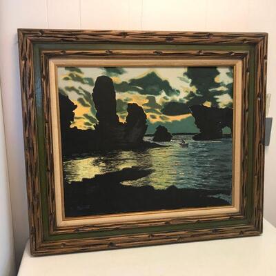 Vintage M. Burditt Sunset Painting (7)