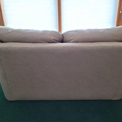 Lot #3: Vintage Cream Colored DURABLEND Leather Loveseat