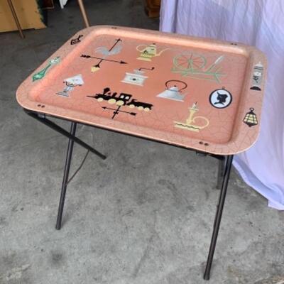 Lot 106 - Vintage MCM Card Table and TV Tray